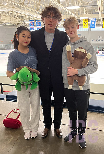 Caitlin Kim & Daniel Dehart with coach Ruslan Goncharov