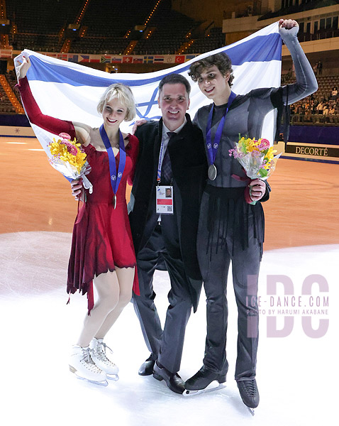 Silver - Elizabeth Tkachenko & Alexei Kiliakov (ISR) with coach Alexei Kiliakov